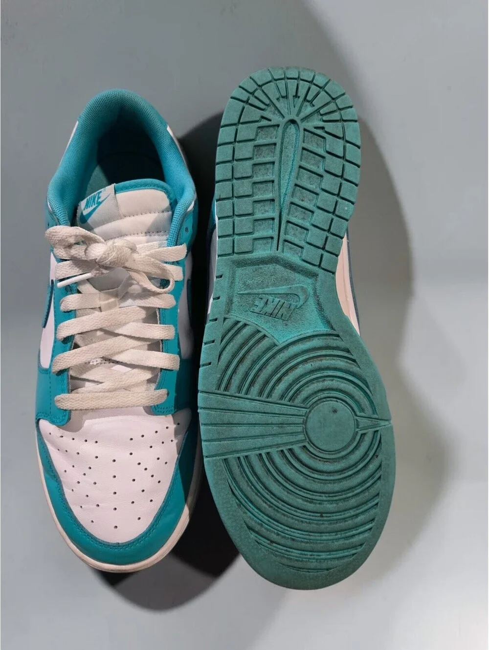 Nike Dunk Low Clear Jade DV0833-101 Men's 10.5 White Teal Preowned